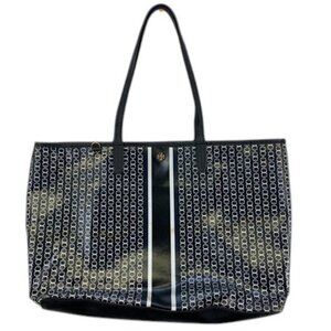 Tory Burch‎ Women’s Black White Gemini Link Large Tote Shoulder Bag Classic